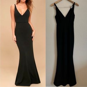 Lulu’s Melora Black Sleeveless Maxi Dress Gown cocktail XS